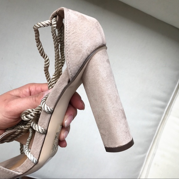 LAST ONE‼️ S/8.5 Rope Nude Chunky Heel Sandals!  - Picture 5 of 8